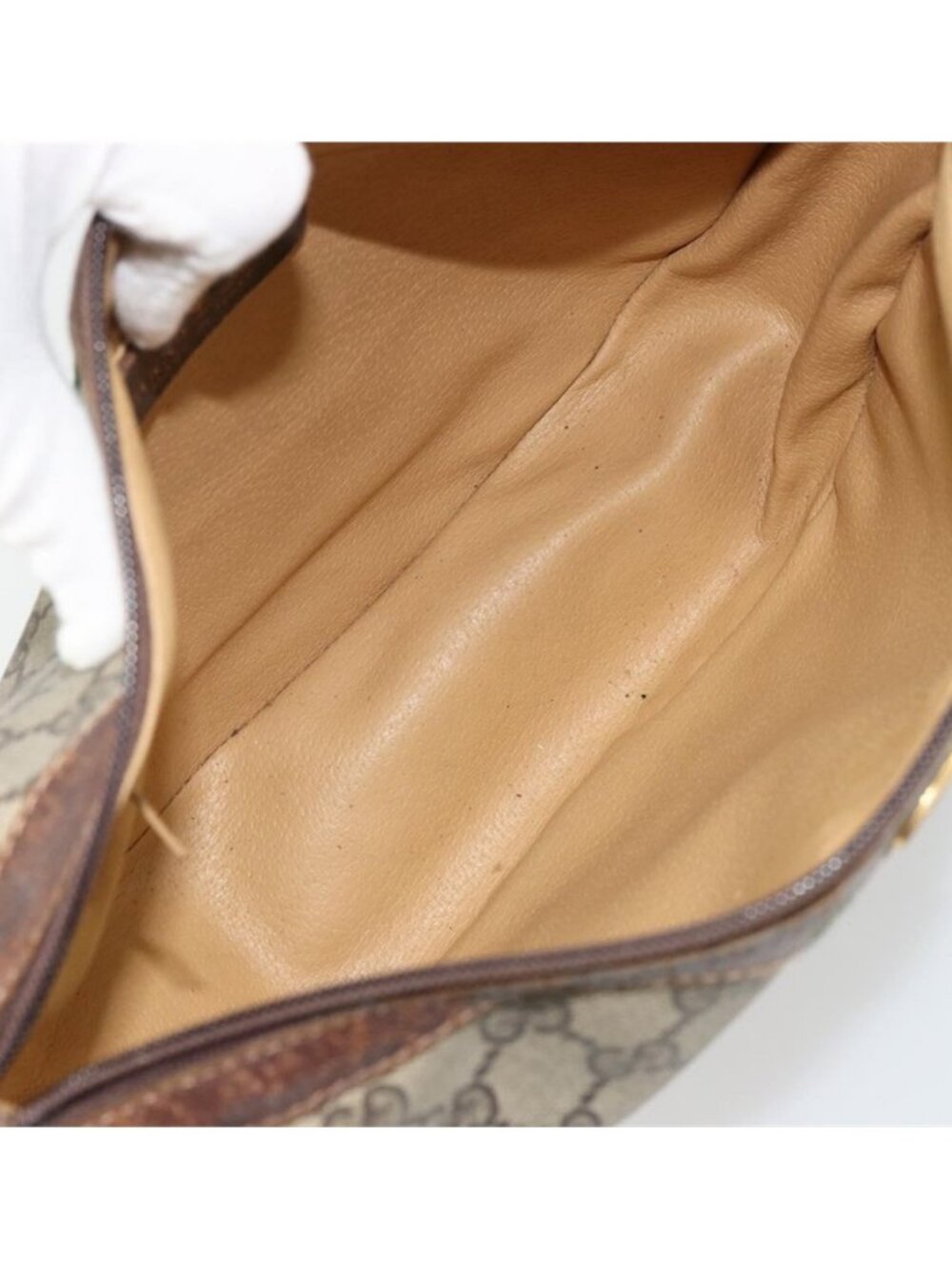 Authentic GUCCI GG Supreme Web Sherry Line Shoulder Bag Beige 10 02 008 - Picture 15 of 16